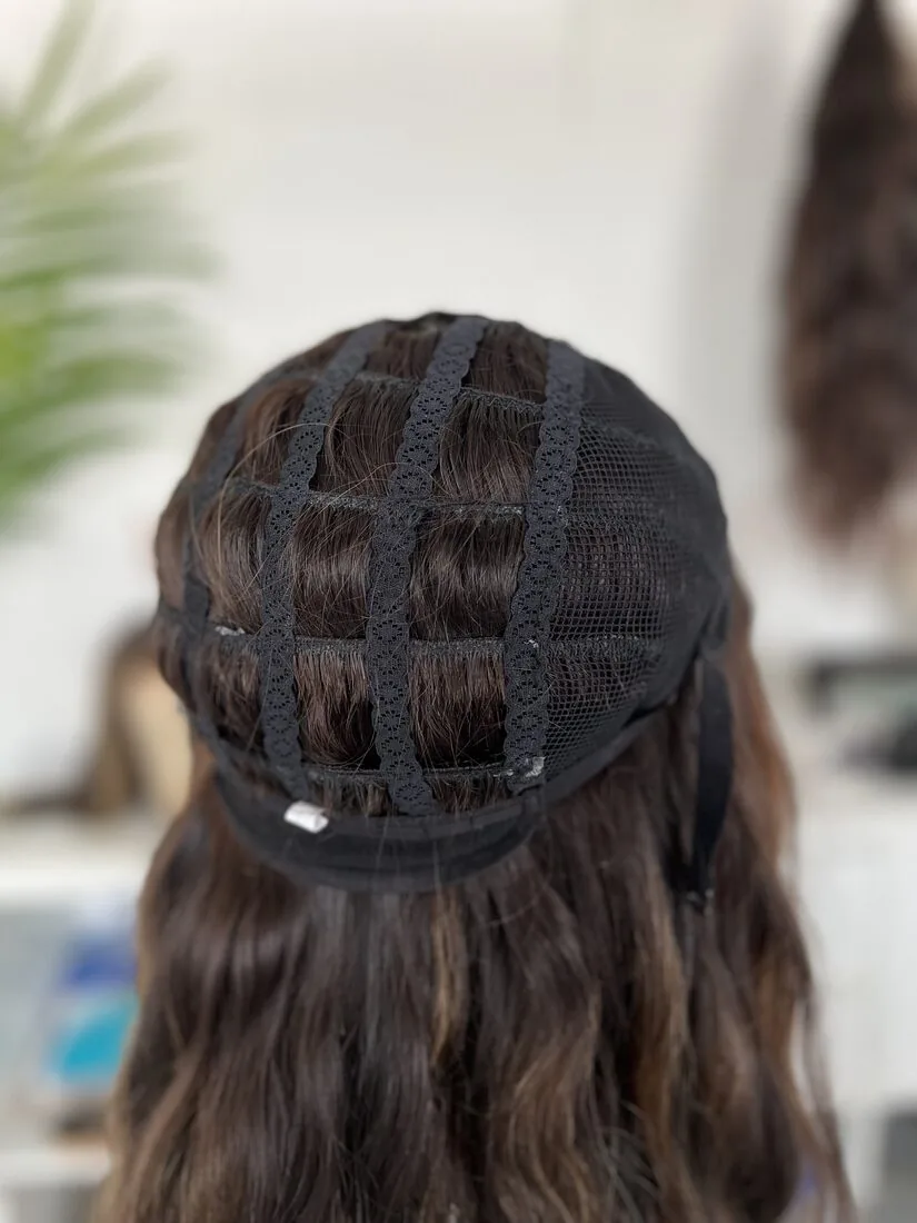 Wig cap and wefts during reconstruction